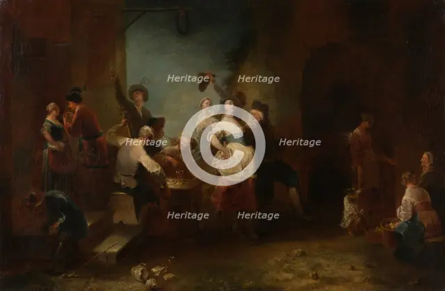 A Merry Company Dancing outside an Inn, c1753. Creator: Januarius Zick.