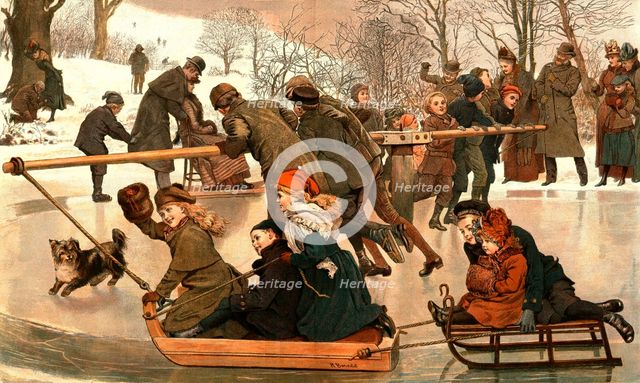''"A Merry - Go - Round on the Ice" after Robert Barnes, R.W.S. ', 1890. Creator: Robert Barnes.
