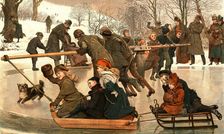 '"A Merry - Go - Round on the Ice" after Robert Barnes, R.W.S. , 1890. Creator: Robert Barnes