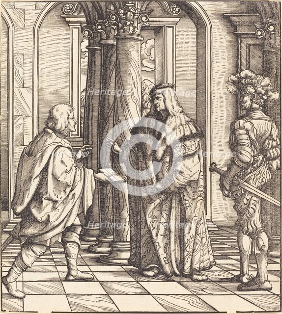 A Message Concerning the White King's Marriage. Creator: Hans Burgkmair, the Elder.