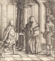 A Message Concerning the White King's Marriage. Creator: Hans Burgkmair, the Elder