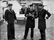 A message for the captain of the battleship HMS Magnificent 1896. Artist: Gregory & Co