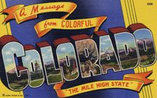 A Message from Colorful Colorado, the Mile High State postcard, 1940