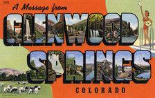 A Message From Glenwood Springs, Colorado postcard, 1941