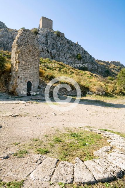 A minaret in Acrocorinth, Greece. Creator: Samuel Magal.
