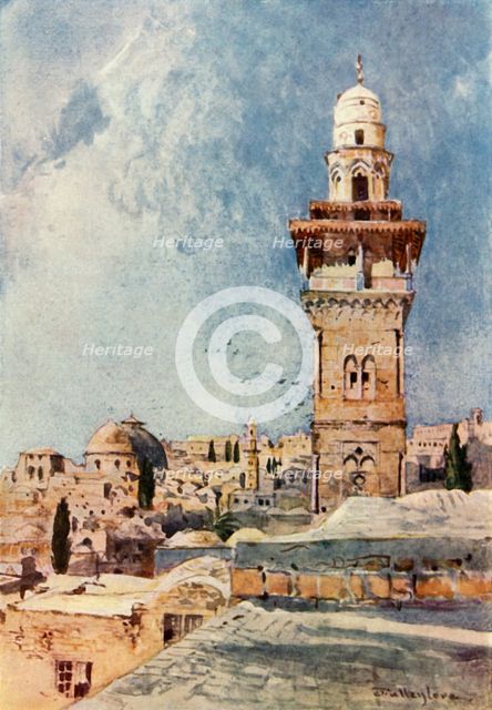 'A Minaret in the North-Western Corner of the Temple Area', 1902. Creator: John Fulleylove.