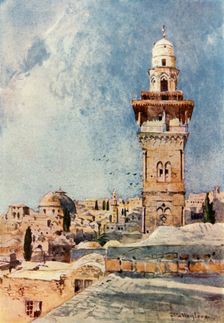 A Minaret in the North-Western Corner of the Temple Area 1902. Creator: John Fulleylove