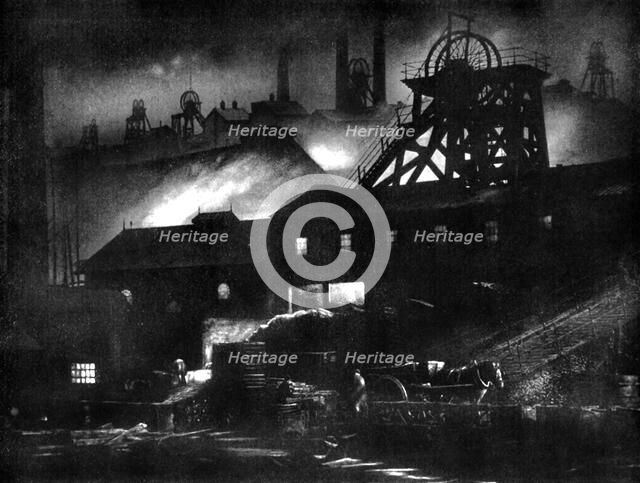 A mining centre, 1926.Artist: Edgar & Winifred Ward