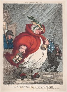 A Midwife Going to a Labour, February 12, 1811., February 12, 1811. Creator: Thomas Rowlandson