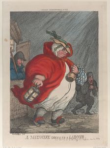 A Midwife Going to a Labour, February 12, 1811., February 12, 1811. Creator: Thomas Rowlandson