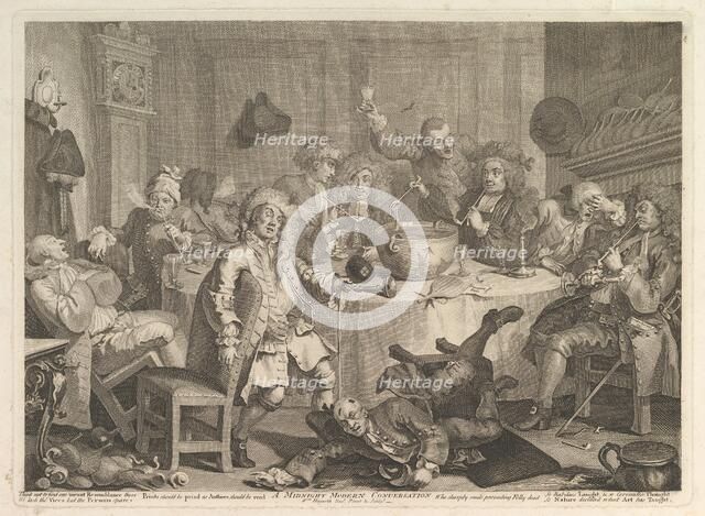 A Midnight Modern Conversation, March, 1732. Creator: William Hogarth.