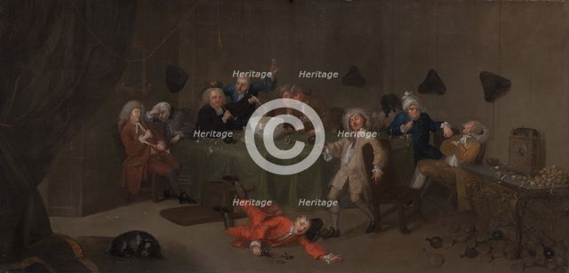 A Midnight Modern Conversation, ca. 1732. Creator: Unknown.
