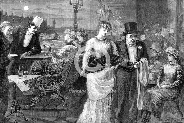 A Midsummer Night on the Terrace of the House of Commons, 1881. Creator: Joseph Swain.