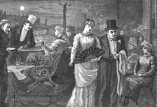 A Midsummer Night on the Terrace of the House of Commons, Palace of Westminster, 1881. Artist: Swain