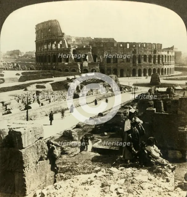 'A mighty monument to pagan brutality - the Colosseum (E.) at Rome', c1909. Creator: Unknown.