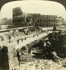 A mighty monument to pagan brutality - the Colosseum (E.) at Rome c1909. Creator: Unknown