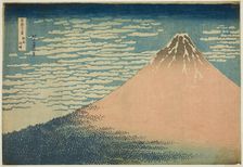 A Mild Breeze on a Fine Day (Gaifu kaisei), from the series "Thirty-six Views of Mount..., c1830/33. Creator: Hokusai