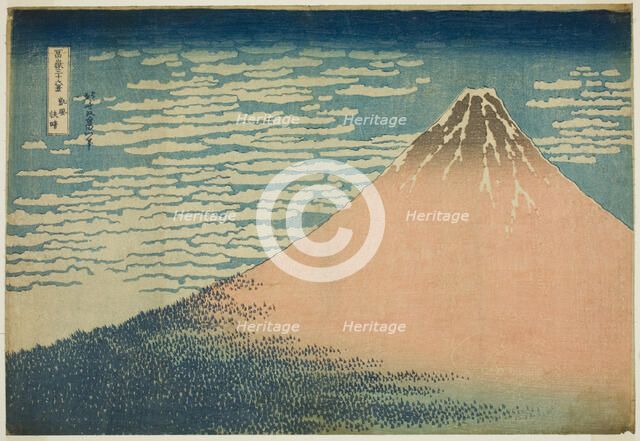 A Mild Breeze on a Fine Day (Gaifu kaisei), from the series "Thirty-six Views of Mount..., c1830/33. Creator: Hokusai.