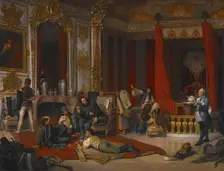 A Military Bivouac in a Royal Palace (Die Militärische Einquartierung in einem Hochfürstlichen Prunk Creator: Josef Munsch