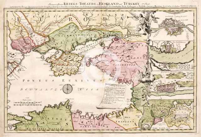 A military map depicting Russo-Turkish War of 1735-1739, 1737. Creator: Anonymous.