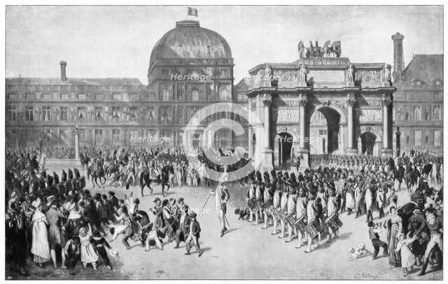 A military parade through Paris, France, c18th century. Artist: Unknown