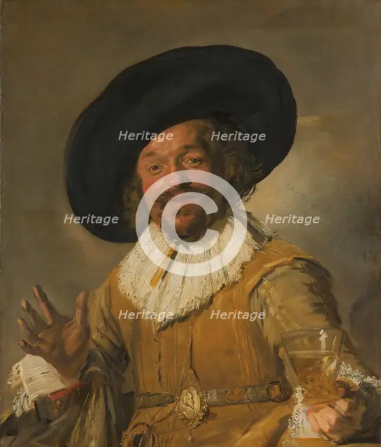 A Militiaman Holding a Berkemeyer, Known as the 'Merry Drinker', c.1628-c.1630. Creator: Frans Hals.