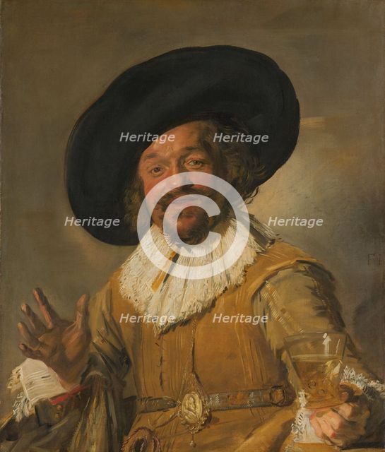 A Militiaman Holding a Berkemeyer, Known as the 'Merry Drinker', c.1628-c.1630. Creator: Frans Hals.