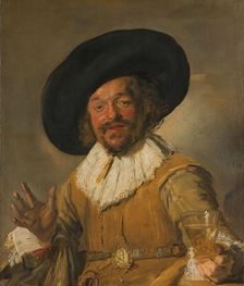 A Militiaman Holding a Berkemeyer, Known as the Merry Drinker c.1628-c.1630. Creator: Frans Hals