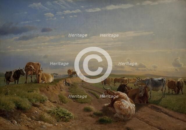 A Milking Place near Vognserup Manor, Zealand, 1847. Creator: Johan Thomas Lundbye.