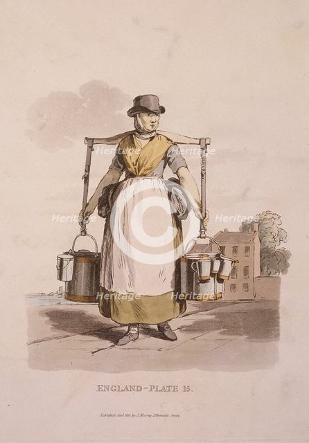 A milkmaid, Provincial Characters, 1813. Artist: Anon