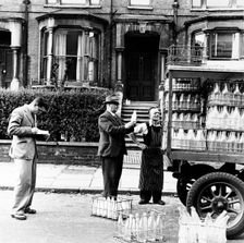 A milkman on his rounds in London, c1950s. Creator: Henry Grant