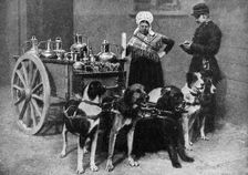 A milkwoman with a government inspector, Belgium, 1922