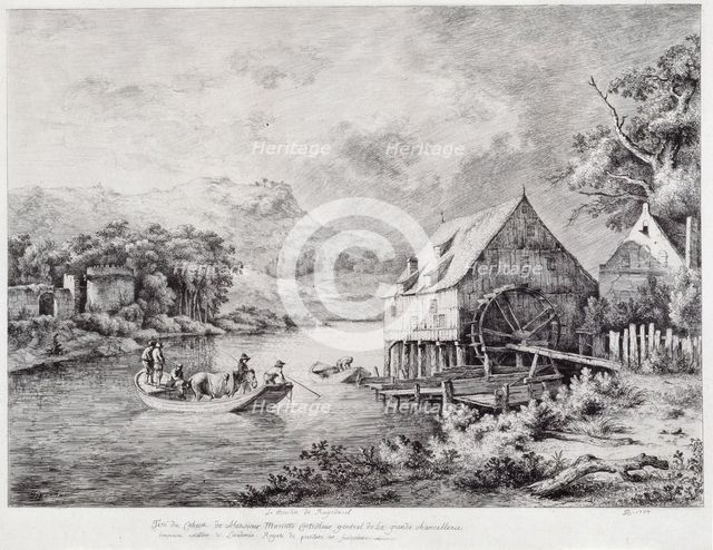A mill on the banks of the River, 1774. Artist: Boissieu, Jean-Jacques, de (1736-1810)