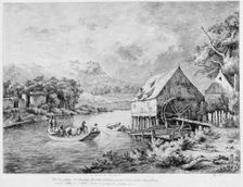 A mill on the banks of the River 1774. Creator: Boissieu, Jean-Jacques, de (1736-1810)
