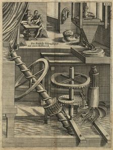A Mill als Perpetuum mobile, 1629. Artist: Anonymous