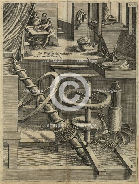 A Mill als Perpetuum mobile, 1629. Artist: Anonymous  