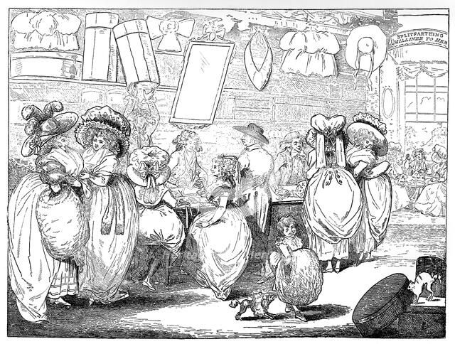 'A Milliner's Shop', 1787. Artist: Unknown