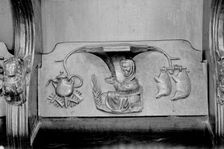 A misericord in St Laurence's church, Ludlow, Shropshire, 1966. Artist: Laurence Goldman