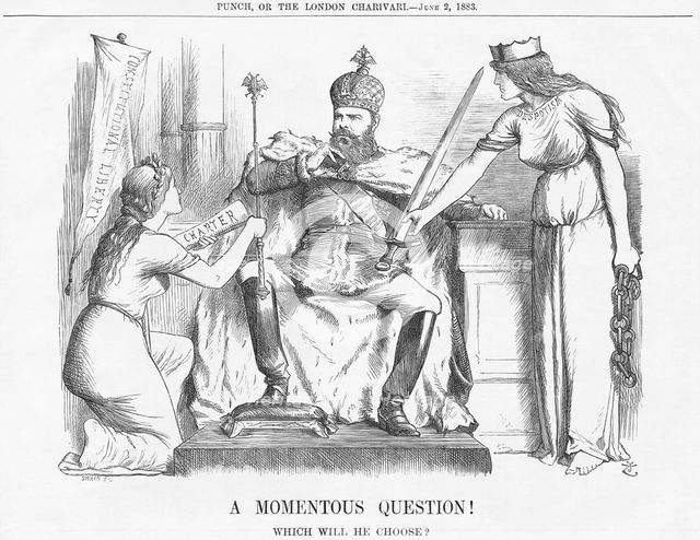 'A Momentous Question!', 1883. Creator: Joseph Swain.