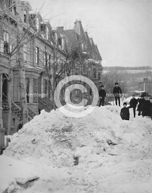 'A Montreal Street in Winter', 19th century. Artist: Unknown.