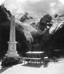 A monument in Stilfserjoch Strasse, Weisse Knott, Tyrol, c1900s.Artist: Wurthle & Sons