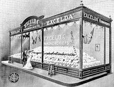 A monarch in the reign of daintiness: the Excelda Handkerchiefs exhibit at the White City, 1909. Creator: Unknown