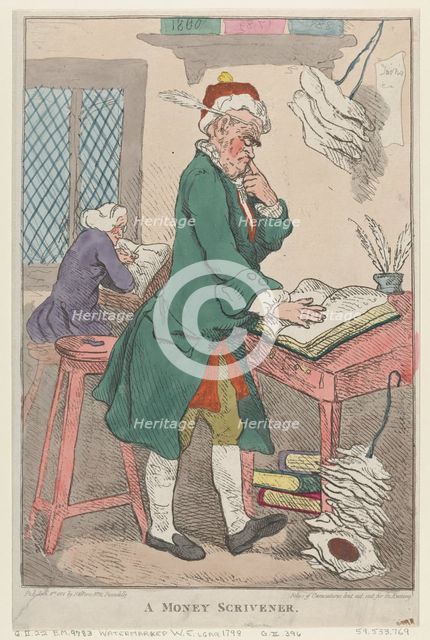 A Money Scrivener, January 1, 1801., January 1, 1801. Creator: Thomas Rowlandson.