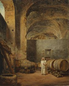 A Monk in a Ruin which Has Been Made into a Wine Cellar, 1823. Creator: Alexander Lauréus
