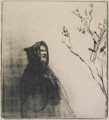 A monk praying, St. Francis, c.1877. Creator: Francis Seymour Haden
