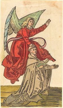 A Monk with an Angel, 1480/1490. Creator: Unknown