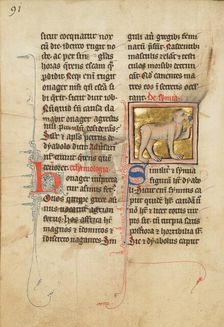 A Monkey; De Natura Avium; De Pastoribus et Ovibus, 1277 or after. Creator: Unknown