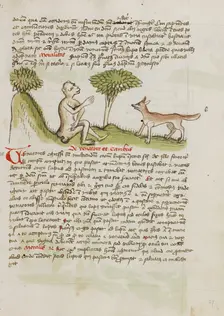 A Monkey Speaking to a Fox; Fables, third quarter of 15th century. Creator: Unknown