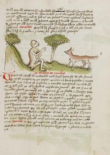 A Monkey Speaking to a Fox; Fables, third quarter of 15th century. Creator: Unknown