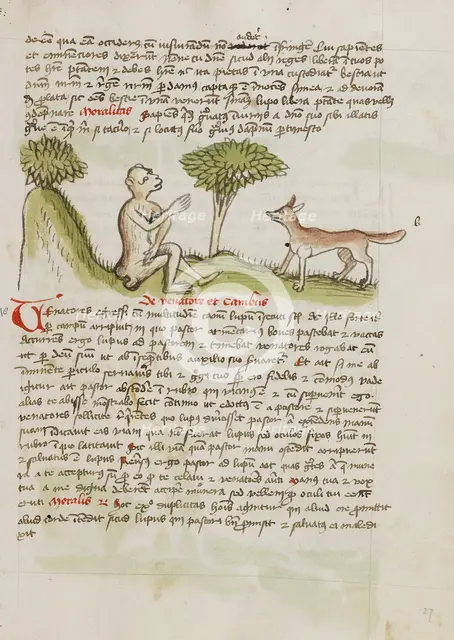 A Monkey Speaking to a Fox; Fables, third quarter of 15th century. Creator: Unknown.